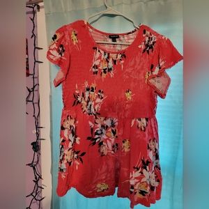 Torrid Babydoll Top, Size 1X, Color: Hawaiian Floral